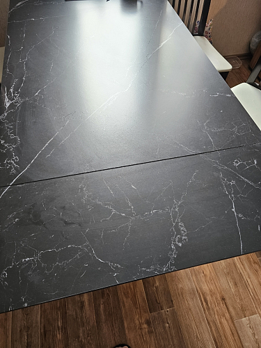 Керамический стол Вилли 140(200)х80 белый мрамор snow white / черный фото покупателя 10