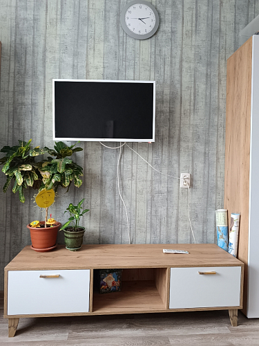 ТВ-тумба Эго Т-3 на ножках бетон светлый / белый глянец фото покупателя 31