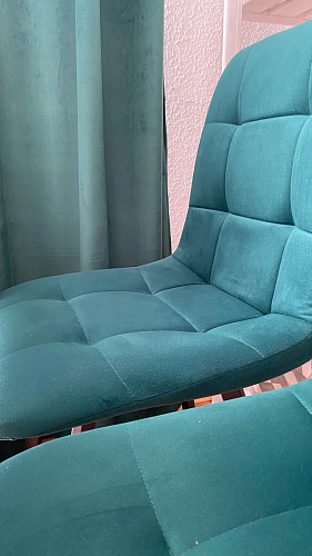 Стул на металлокаркасе Чилли черный / голубой фото покупателя 1483