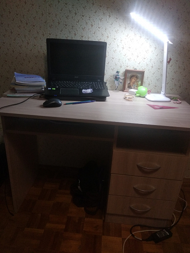 Стол письменный Бриз МДФ волна лайм / ясень светлый фото покупателя 4