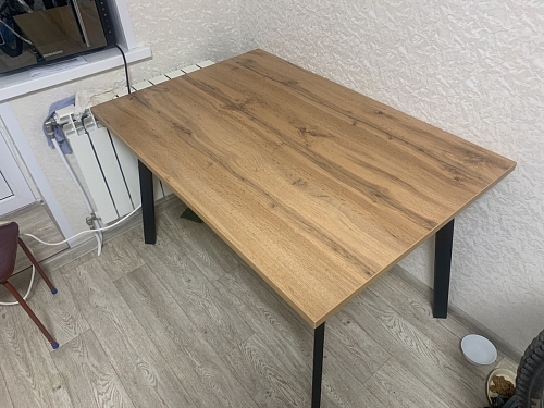 Стол Тринити Лофт 120 32 мм дуб галифакс табако / черный матовый фото покупателя 2