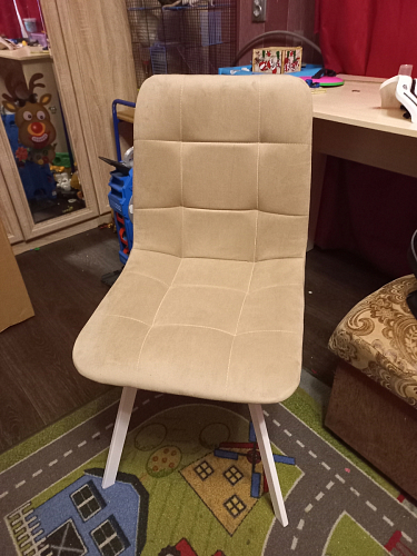 Стул на металлокаркасе Чилли К светло-серый велюр / черный каркас фото покупателя 764