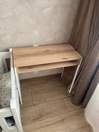 Письменный стол Лео Лофт черный матовый / дуб делано темный фото покупателя 3