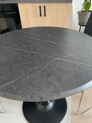 Стол Тулип 80х73 мрамор черный / белый фото покупателя 19