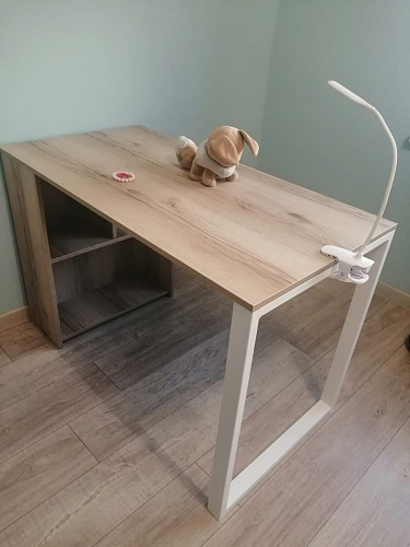 Письменный стол Битти Лофт 116х60х75 дуб вотан / белый матовый фото покупателя 21