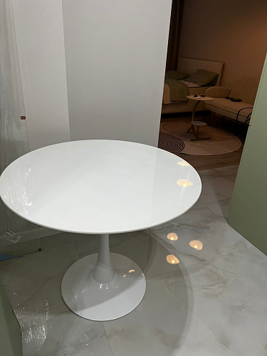 Стеклянный стол Tulip 90 white фото покупателя 20