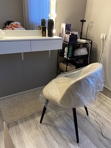 Стул на металлокаркасе Gabi 1 light blue / black / gold фото покупателя 756