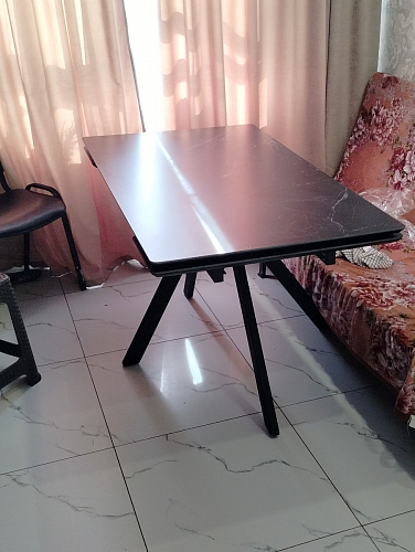 Керамический стол Вилли 140(200)х80х75 черный мрамор shakespeare black / черный фото покупателя 36