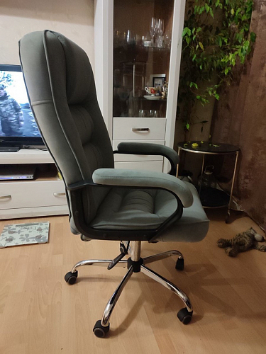 Компьютерное кресло СН9944 22 бежевый / хром фото покупателя 4