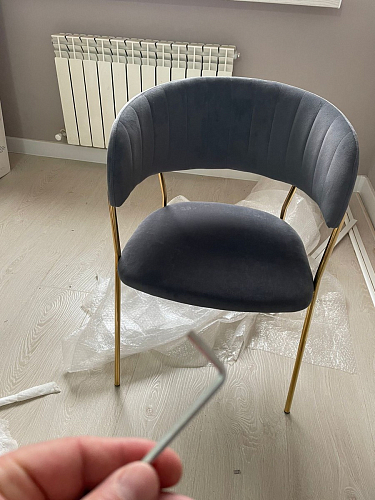 Стул на металлокаркасе Kamelia голубой / голубой / золотой фото покупателя 50