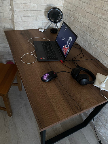 Стол Лота Лофт 140 25 мм черный матовый / бетон фото покупателя 861