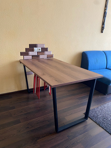 Стол Лота Лофт 140 25 мм черный матовый / бетон фото покупателя 123