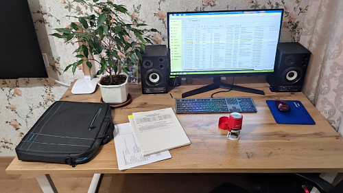 Стол Лота Лофт 140 25 мм черный матовый / бетон фото покупателя 852