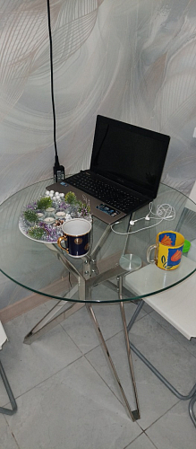 Стеклянный стол Roko 90 chrome фото покупателя 5