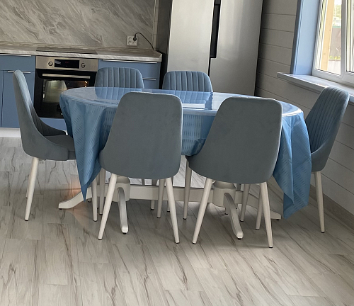 Стул на металлокаркасе Kora light blue / white фото покупателя 477