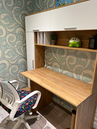 Письменный стол Лайт 03.243 дуб золотой (craft) / белый премиум фото покупателя 277