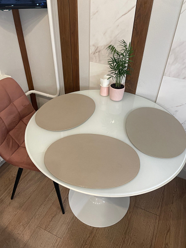 Стеклянный стол Tulip 90 white фото покупателя 29