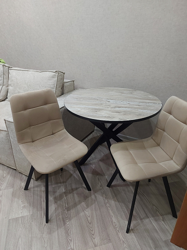 Стул на металлокаркасе Чилли К светло-серый велюр / черный каркас фото покупателя 151