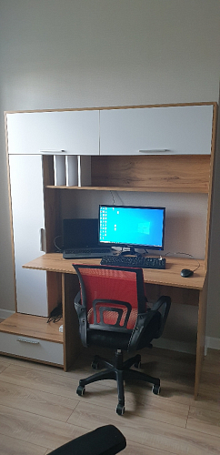 Письменный стол Лайт 03.243 дуб золотой (craft) / белый премиум фото покупателя 214