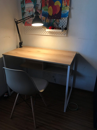 Письменный стол Клер Лофт дуб делано светлый / белый матовый фото покупателя 48