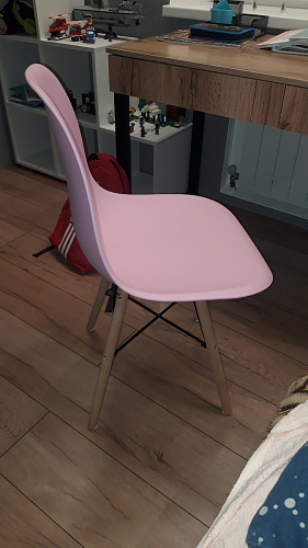 Пластиковый стул Eames PC-015 серо-голубой / дерево фото покупателя 152