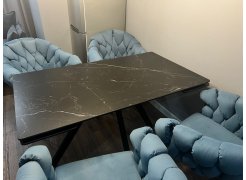 Керамический стол Вилли 140 (200) х 80 белый мрамор alpin white / snow white / белый фото покупателя 1