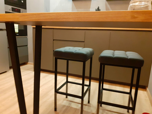 Барный стул Лофт ткань канди грей / черный матовый фото покупателя 60