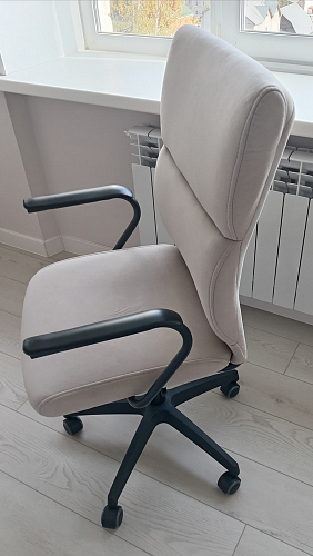 Компьютерное кресло Benefit/Бенефит флок бежевый 7 фото покупателя 8