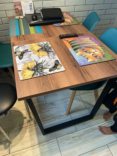 Деревянный стол Лота Лофт 120х75 белый матовый / дуб крафт золотой фото покупателя 255