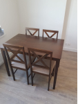 Обеденная группа Хадсон Hudson Dining Set pure white белый 2-1 / ткань коричнево-золотая 1505: отзыв о товаре