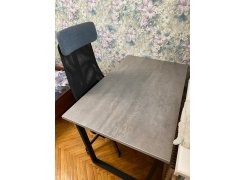 Деревянный стол Лота Лофт 120(160)х75 черный матовый / бетон светлый фото покупателя 730