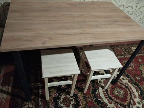 Стол Лота Лофт 140 25 мм черный матовый / бетон фото покупателя 753