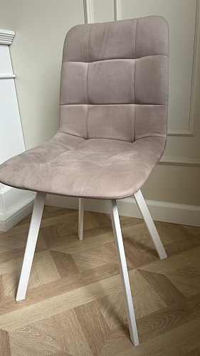 Стул на металлокаркасе Чилли К светло-серый велюр / черный каркас фото покупателя 223