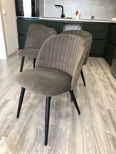 Стул на металлокаркасе Gabi dark beige / black / silver фото покупателя 672