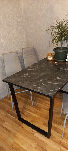 Стол Лота Лофт 120 32 мм бетон / черный матовый фото покупателя 3