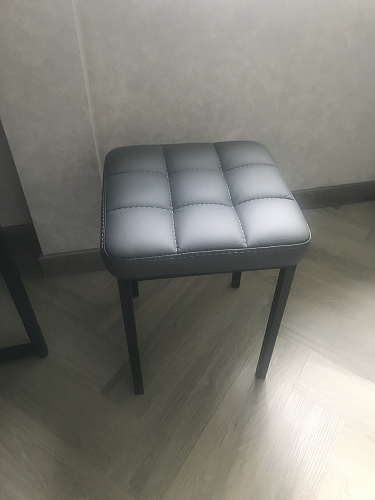 Табурет Байя микровелюр катания сильвер / черный фото покупателя 6