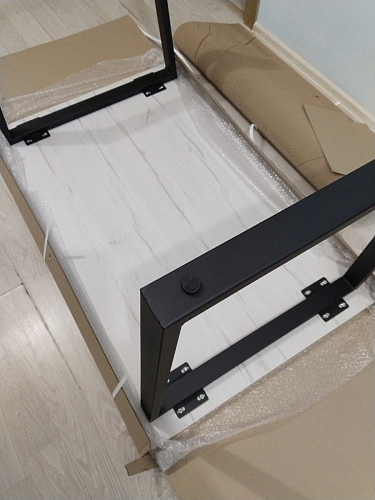 Стол Лота Лофт 140 25 мм черный матовый / дуб вотан фото покупателя 441