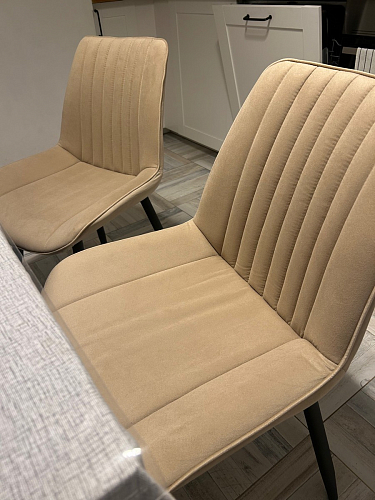 Стул на металлокаркасе Седа 360 К латте (velutto 08) / белый фото покупателя 252