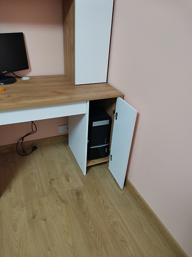 Письменный стол Комфорт 12.71 дуб золотой craft / белая аляска фото покупателя 212