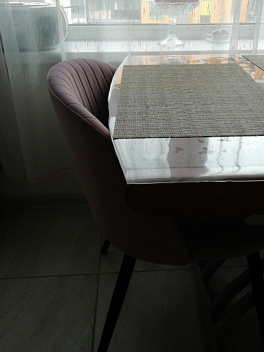 Стул на металлокаркасе Gabi 1 light blue / black / gold фото покупателя 873