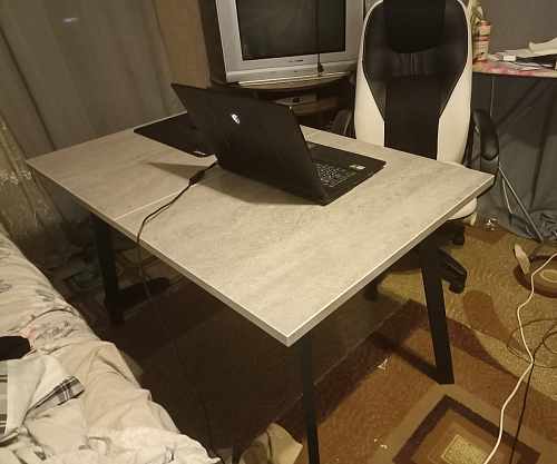 Стол Тринити Лофт 120 32 мм дуб галифакс табако / черный матовый фото покупателя 425