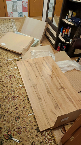 Деревянный стол Лота Лофт 140х80 черный матовый / бетон светлый фото покупателя 851