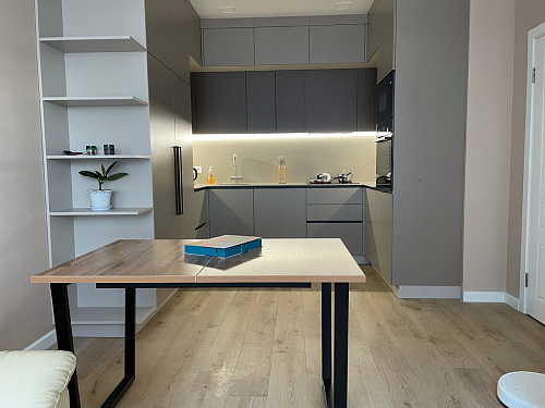 Стол Лота Лофт 120 32 мм бетон / черный матовый фото покупателя 417