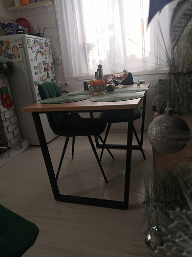 Стол Лота Лофт 120 32 мм бетон / черный матовый фото покупателя 282