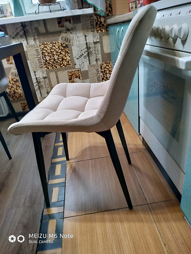 Стул на металлокаркасе Челси морская волна / черный фото покупателя 259