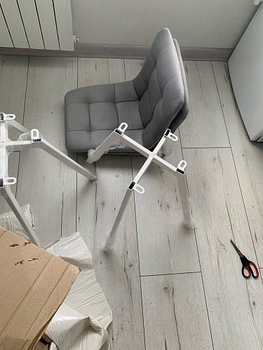 Стул на металлокаркасе Чилли К светло-серый велюр / черный каркас фото покупателя 719