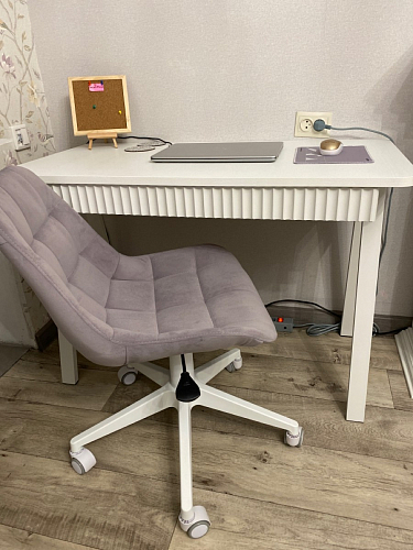 Кресло Келми 1  / AV 245 белый каркас синий микровелюр (neo 25) фото покупателя 8