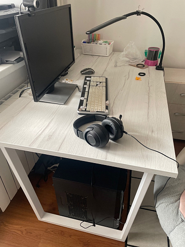 Стол Лота Лофт 140 25 мм черный матовый / бетон фото покупателя 924