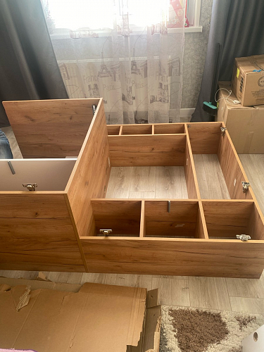 Письменный стол Комфорт 12.71 дуб золотой craft / белая аляска  - Уцененный экземпляр фото покупателя 58