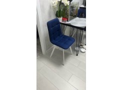 Стул на металлокаркасе Чилли синяя ткань / белый фото покупателя 651
